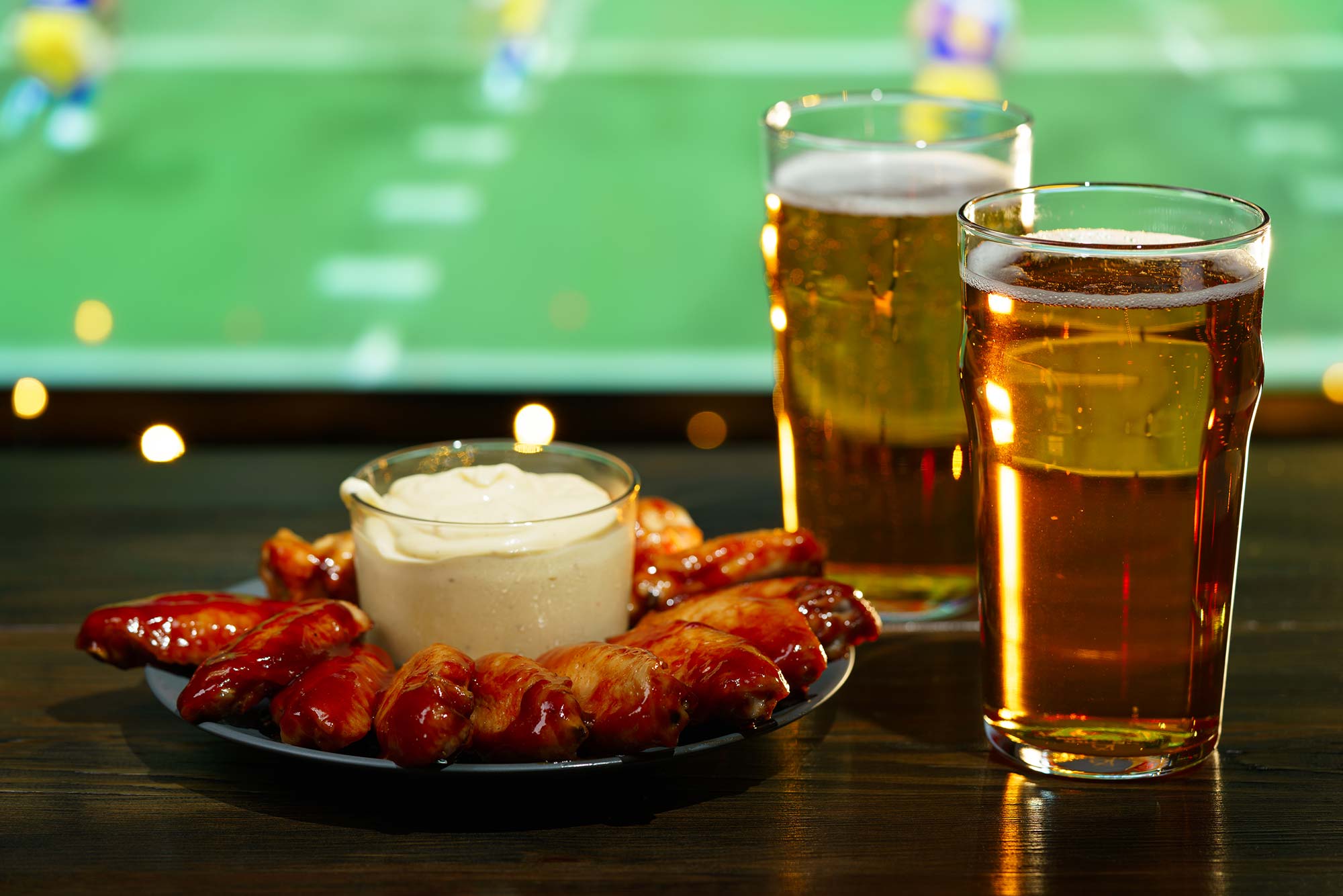 Football Beer and Wings